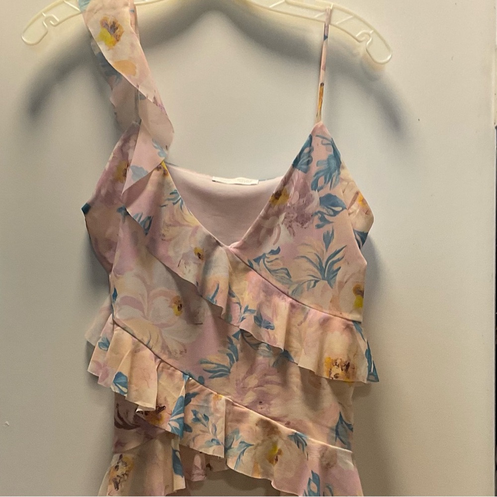 Printed Tulle Ruffle Top - Picture 4 of 4